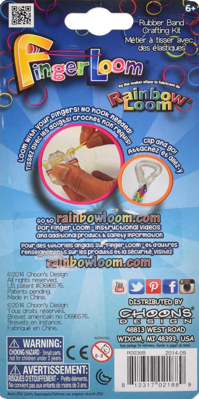 Набор для плетения из резиночек Rainbow Loom – Фингер Лум. Фиолетовый 